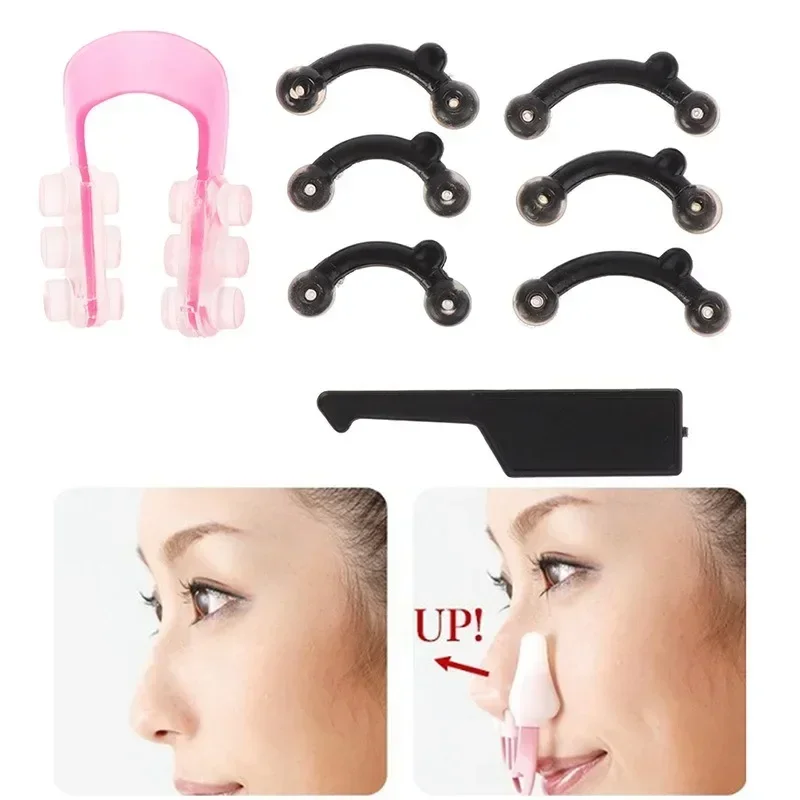 Nose Clip Nose Shaper 6Pcs/Set Beauty Nose Clip Nose Up Lifting Shaping Clip Corrector Massage Tool Clipper Shaper Bridge Straightening No Pain 3 Size
