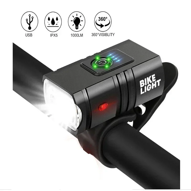 Cycling Light Super Bright Bicycle Front Light Rechargeable Bike Headlight Water