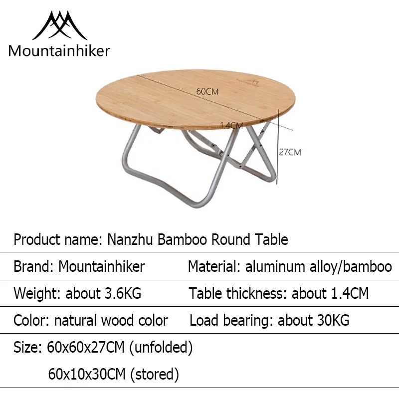 Description Picture 4 of itemMountainhiker Outdoor Camping Bamboo Folding Table, Portable Folding Table, Outdoor Dining Table, Picnic BBQ Table, Quick Storag