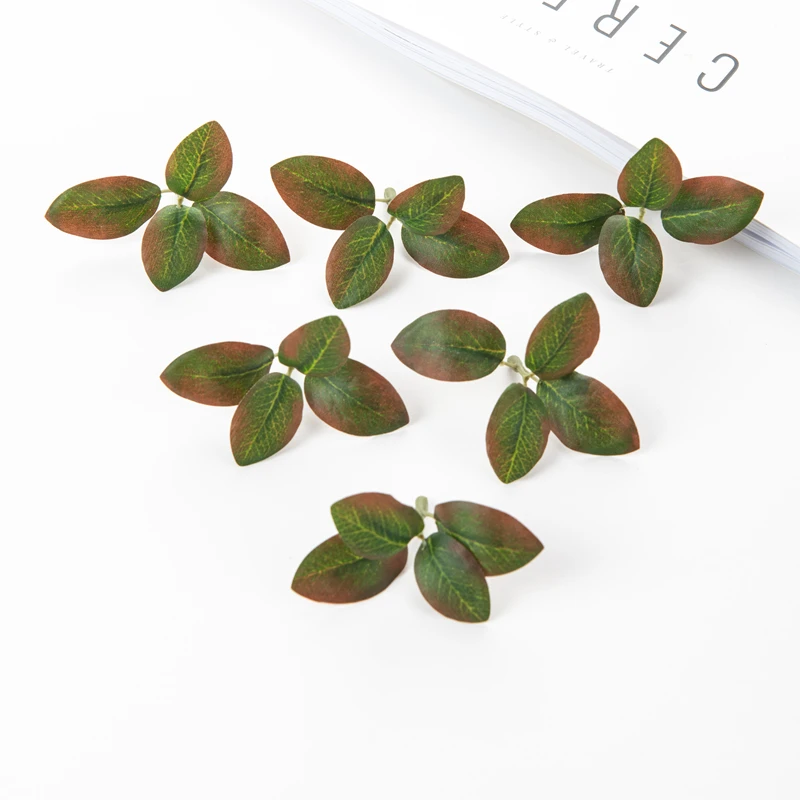 50PC Künstliche Blumen Seide Tee Blatt Gefälschte Pflanzen DIY Sammelalbum Candy Box Hochzeit Brautstrauß Valentinstag Home Party decora – Detail 4