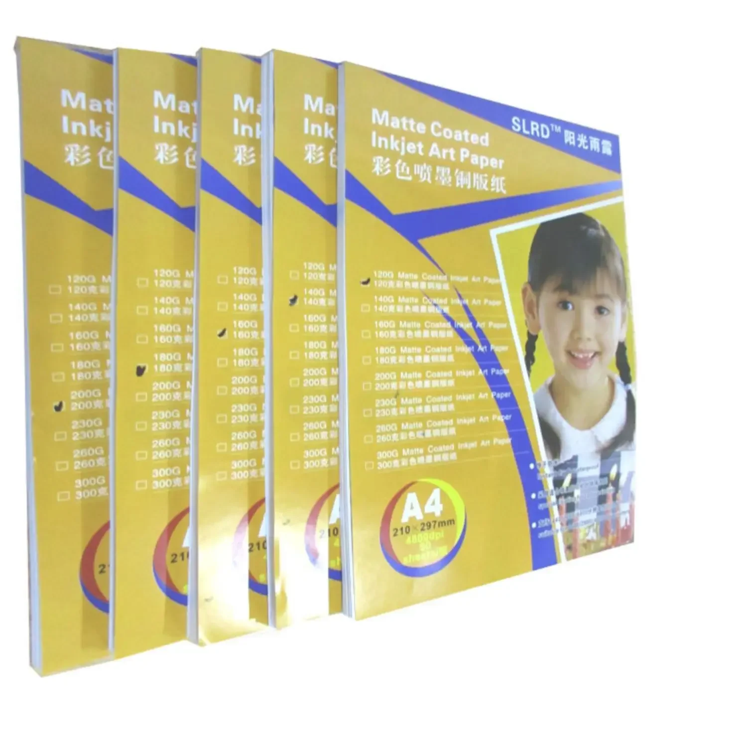 새로운 50 고품질 A3 A4 양면 고광택 인화지 잉크젯 인쇄 고광택 코팅지 잉크 빠른 건조 및 깔끔함