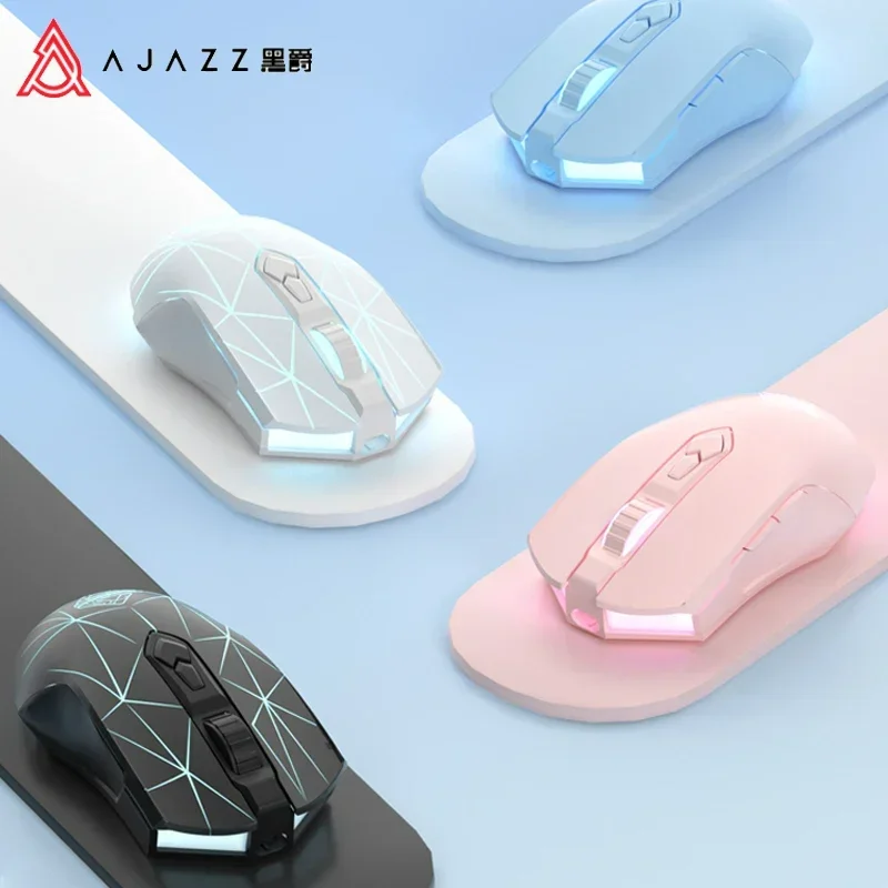 Ajazz Aj52 Mouse Wired Wireless 3mode Adjustable DPI side buttons RGB Backlit Lightweight Esports game mouse PC Accessories gift 1