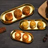 Korean Storage Tray Metal Dessert Plate Desktop Decorative Tray For Cosmetics Fruit Food Trays Jewelry Plate Kitchen Organizer 3