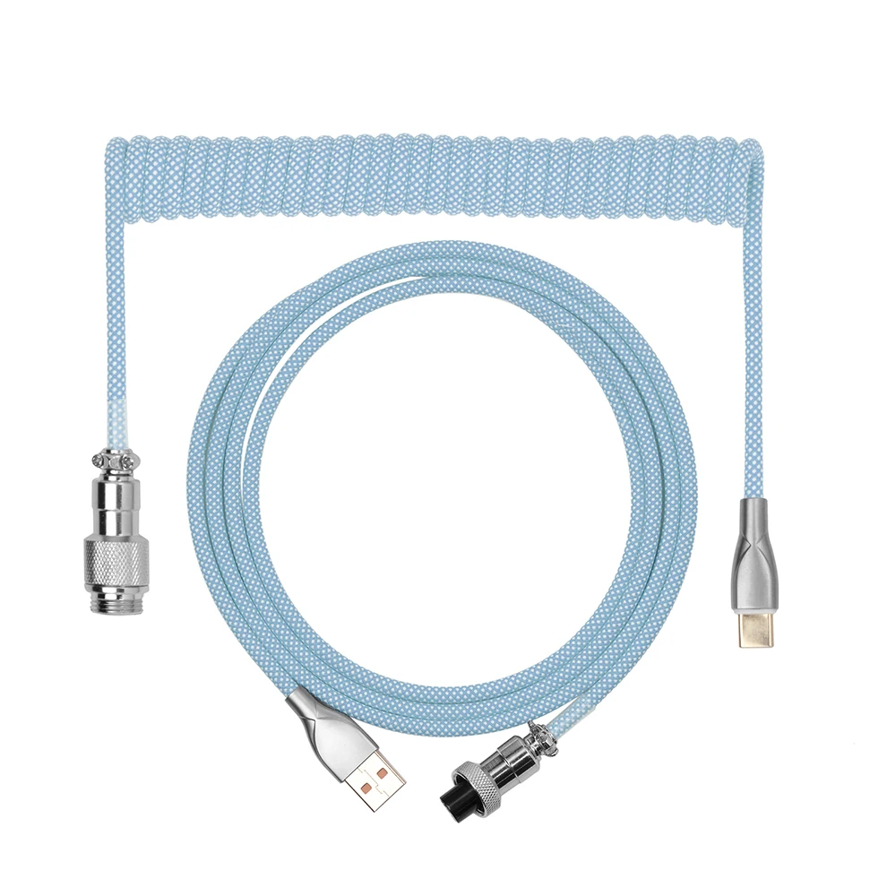 Epomaker-cabo Mecânico para Teclado Enrolado Tipo-c Usb a Tpu Conector Aviador Destacável para Jogos Macaron 18 m - Imagem 3