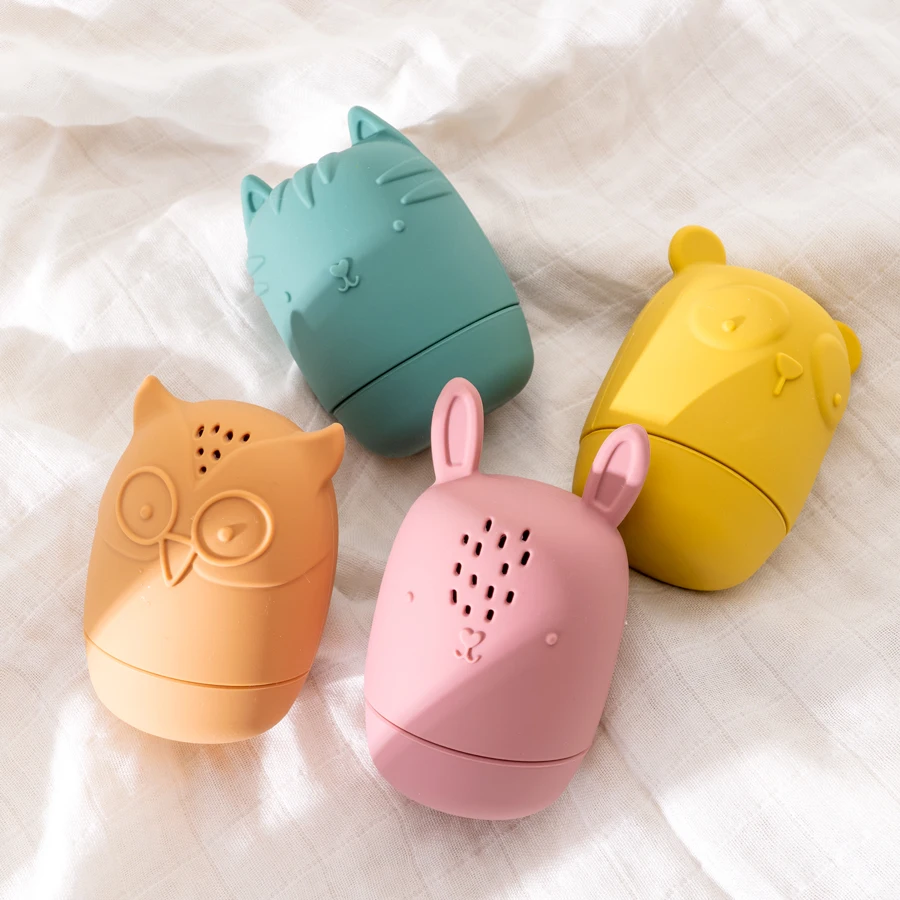 Baby Shower Cartoon Animal Toys Baby Shower Toys Distraction Floating Silicone Bath Toys Drip Soft Silicone BPA Free 3