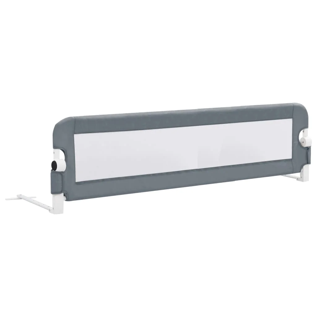 Barrera de seguridad para cama infantil, 120x42 cm, poliéster, color gris