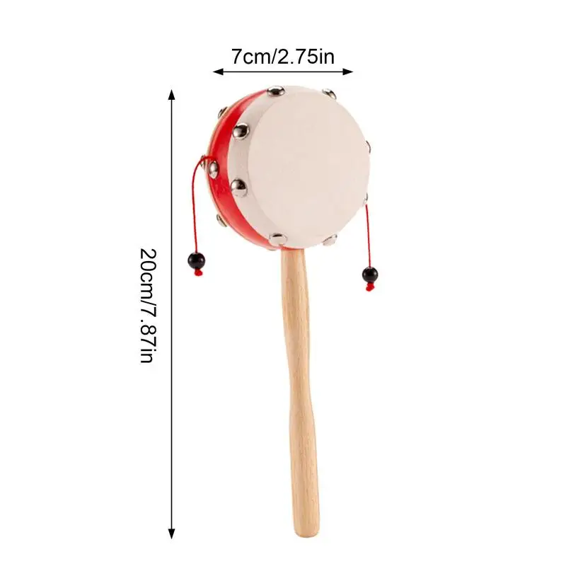 Yiurse Tamburo A Sonagli, Tamburo A Sonagli Per Bambini - Sonaglio Musicale In Legno,Tamburo A Sonagli In Stile Cinese, Tamburo A Sonagli In Legno, Strumento A Percussione Tradizionale Cinese Per - Foto 11