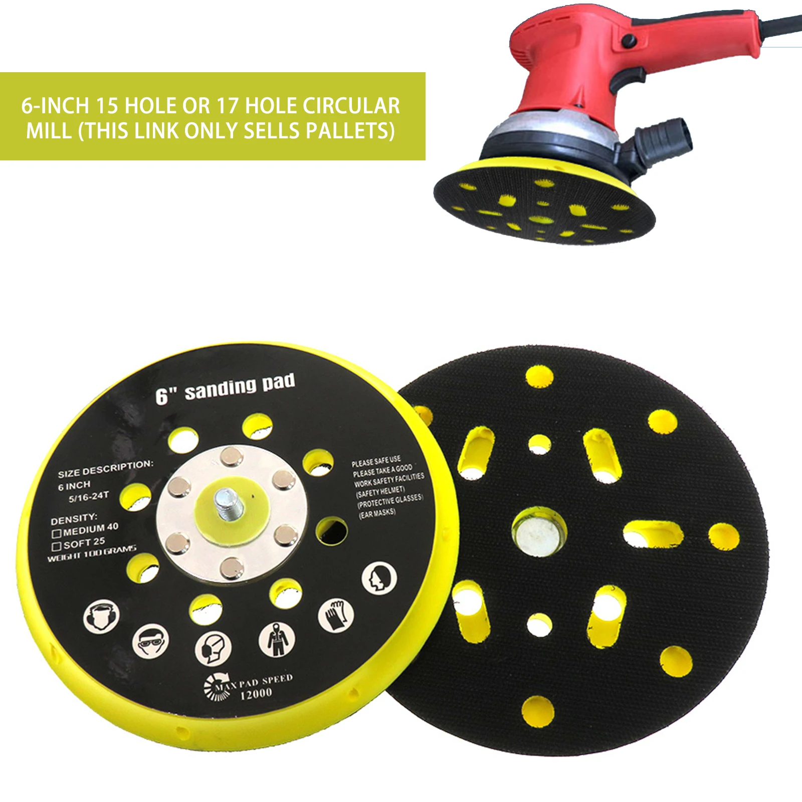 6Inch150mm17HolesSanderBackingPadForMakitaBO6030BO6040For