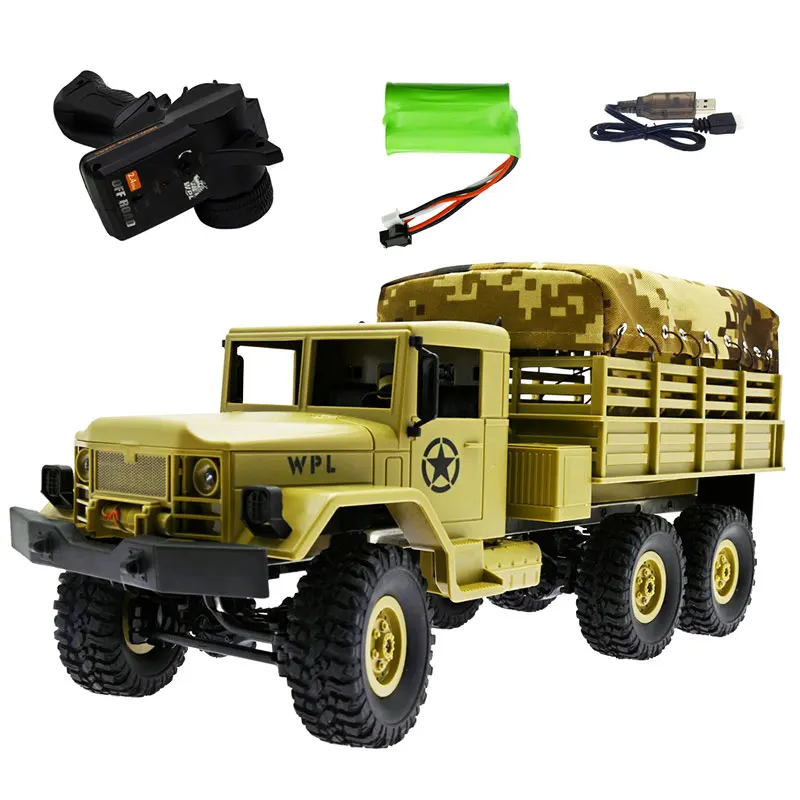 Wpl Naughty Dragon B16 1 6wd Military Truck With Canvas Rc Car Climbing Remote Control Plaything Holiday Birthday Gift Boy 5