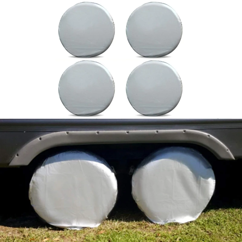 Car Spare Tire Protective Cover Waterproof Dustproof Wheel Bag 4 Pack Universal