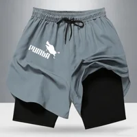 Shorts Puma 2-en-1 pour Homme, Parodie du Roi Lion Pumba, Été 2026, Séchage Rapide, Athlétique, Entraînement, Course à Pied avec Doublure, Streetwear 4