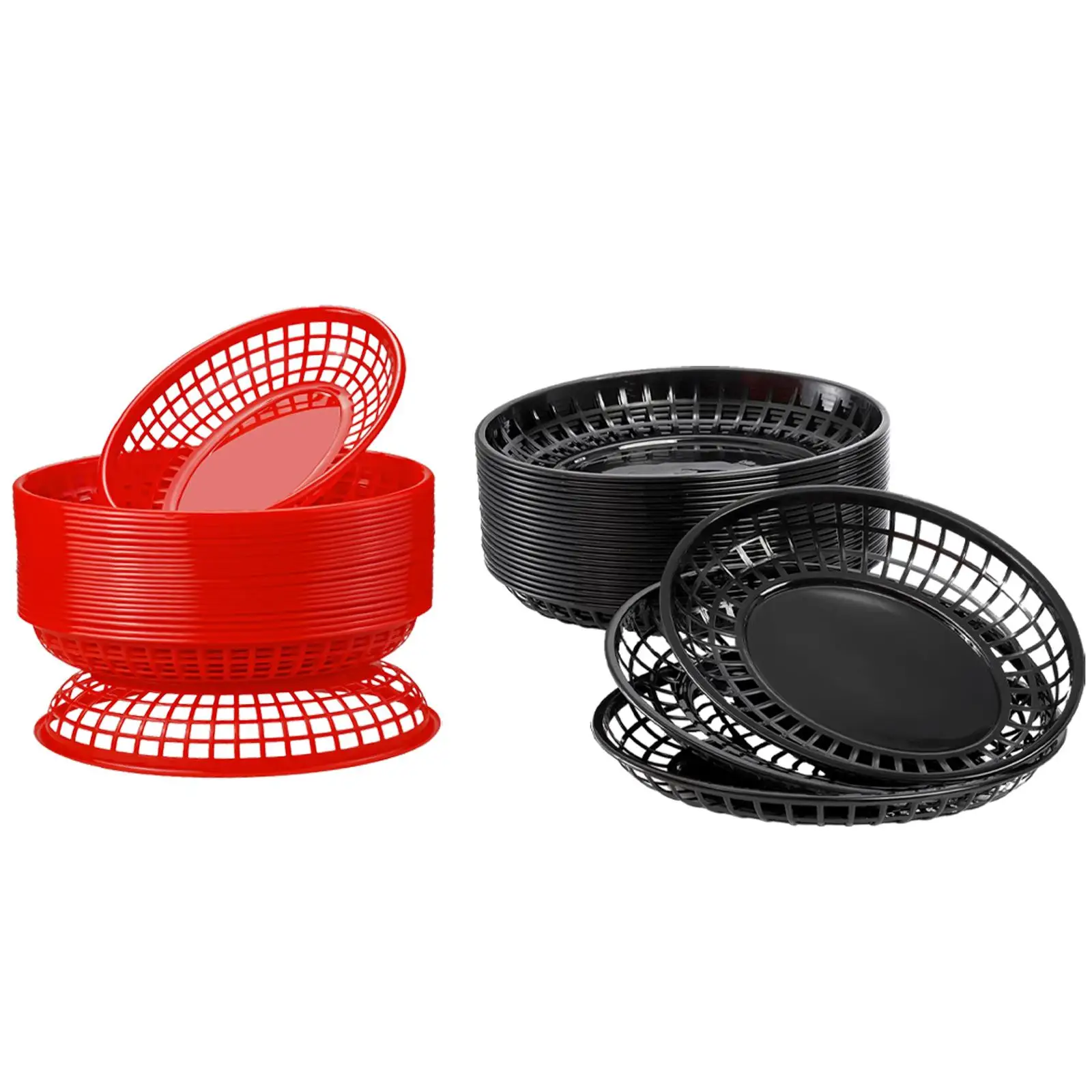 Oval Fast Food Baskets Classic Bread Fry Baskets Serving Tray 24Pcs For Office Home Fries Small Tools Crafts western style cutlery set,picnic cutlery set,picnic tableware,camping cutlery set