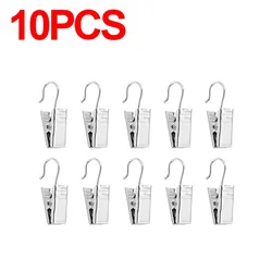 Set of Metal Mini Clips with Hooks for Home Decoration and Window Accessories (10pcs)