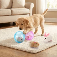 Transparent Cat Chasing Ball Built-in Animal Realistic Rabbit Hamster Chasing Ball Plastic Rabbit Rolling Ball Relieve Boredom 1