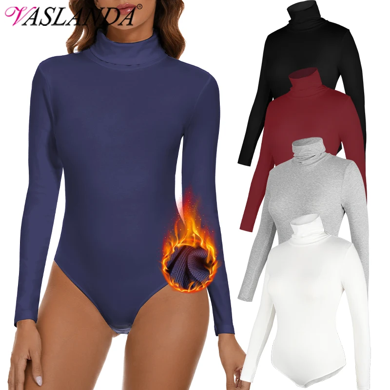 Autumn Winter Long Sleeve Bodysuits for Women Thermal Underwear