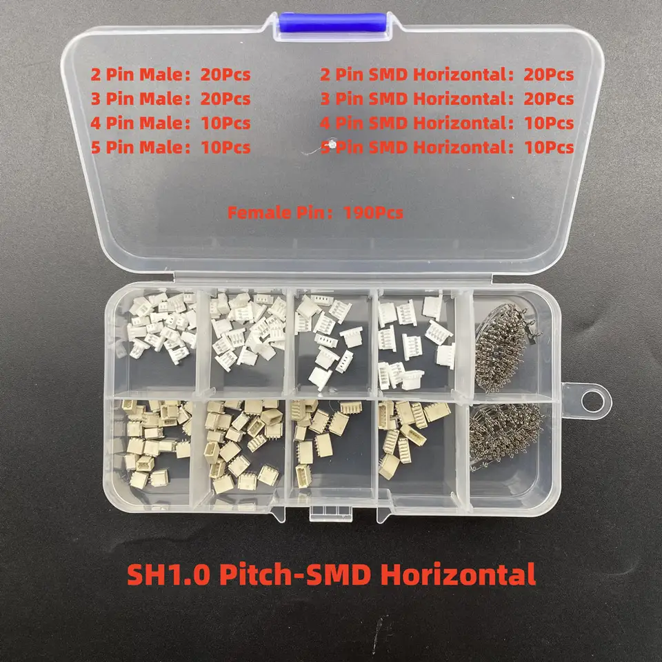 1Box JST SH1.0/1.25/PH2.0/XH2.54/VH/SM/KF2510 Connector Kit - Male/Female Housing & Crimp Terminal for Electronics image 2