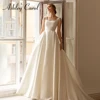 Ashley Carol Satin Wedding Dresses For Woman 2024 Square Collar With Long Sleeve Jacket A-Line Bridal Gown Vestidos De Novia 1