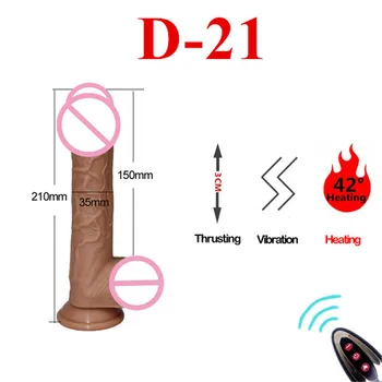 Telescopic Dildo Vibrator Automatic Heat Vibrating Massager G-Spot Realistic Penis Vibrator Sex Toys For Women Adult Erotic Good 5