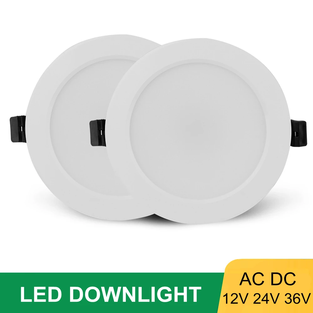 

LED Recessed Ceiling Lamp AC DC 12V 24V 36V LED Downlight Round 3W 6W 9W 12W 15W 18W 36W Spot Lighting For Low Voltages