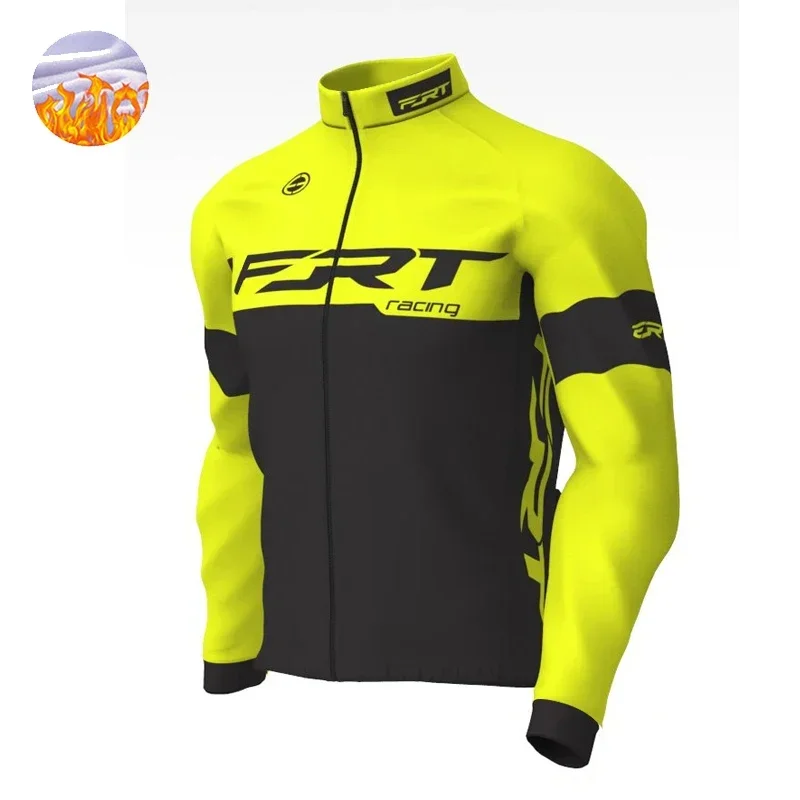 Winter Cycling Jacket Fleece Thermal Bicycle Clothing Men Long Sleeve Top Outdoor Wind Warm Jersey Coat MTB Bike Racing Suit