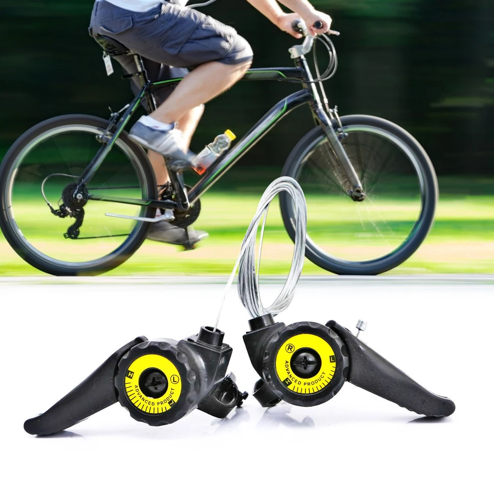

1 Pair 15/18/21 Speed MTB Bike Thumb Shifter Top Mount Shifters with Inner Cable Mountain Road Bikes Thumb Gear Shifter Lever