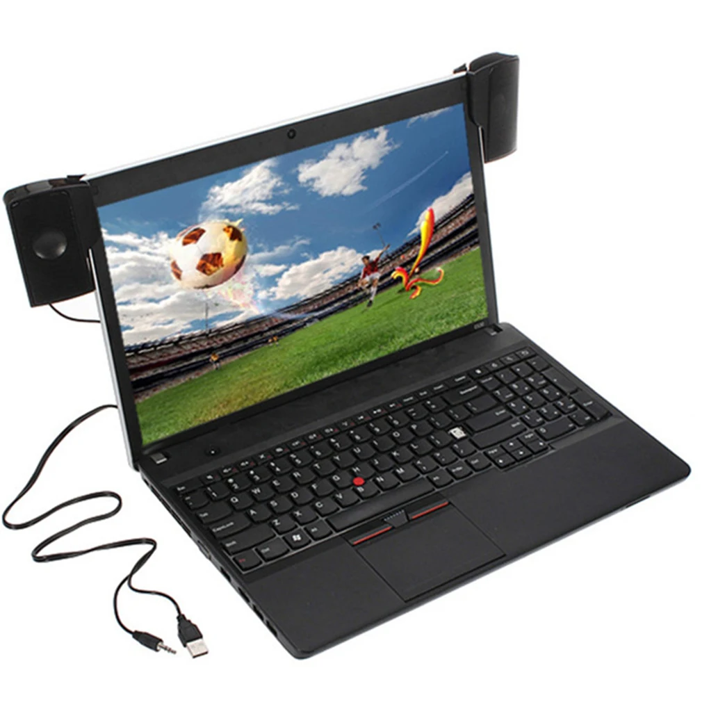 

Portable Mini USB Stereo Speaker Notebook Laptop Computer PC Screen Clip-on Music Player Black