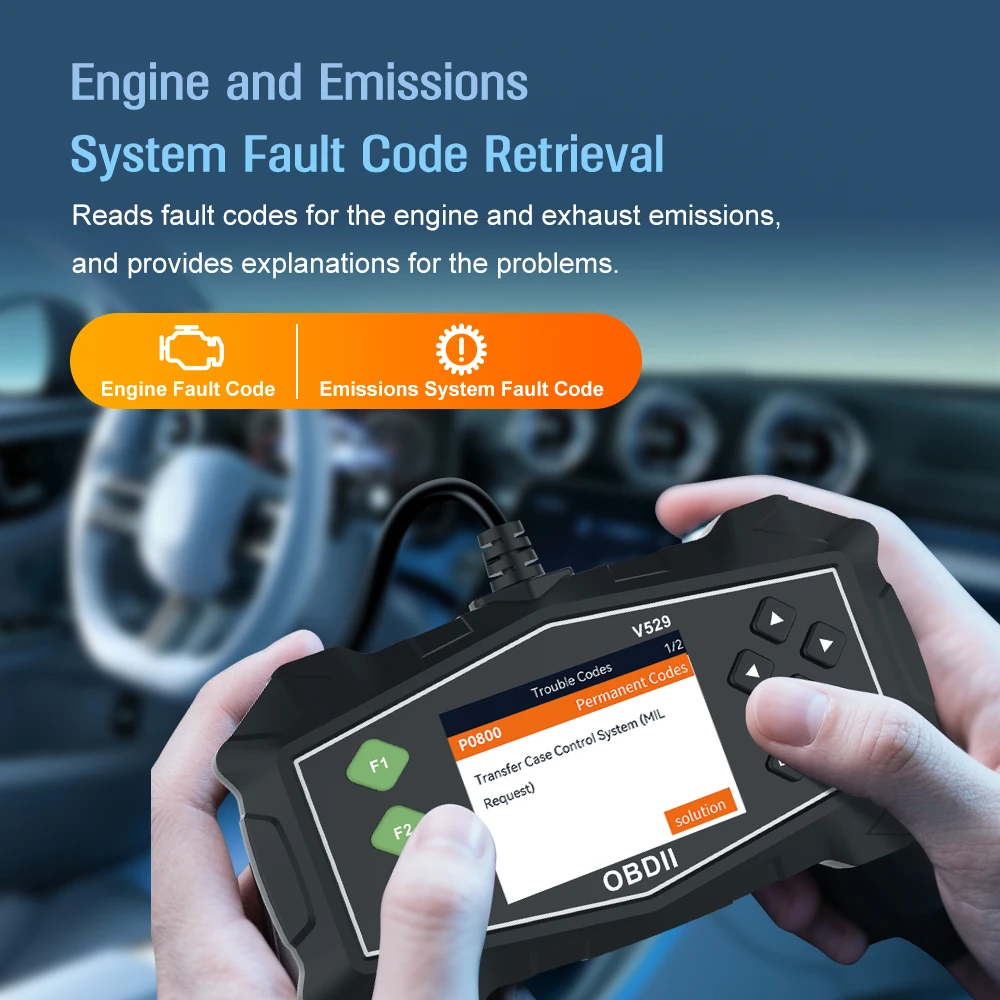 Strumenti Diagnostici OBD2 per Auto, Lettore di Codici di Errore, Tester Batteria OBD II, Lettore Codici, Controllo Sistema Motore, Lettura Informazioni Veicolo - Image 5