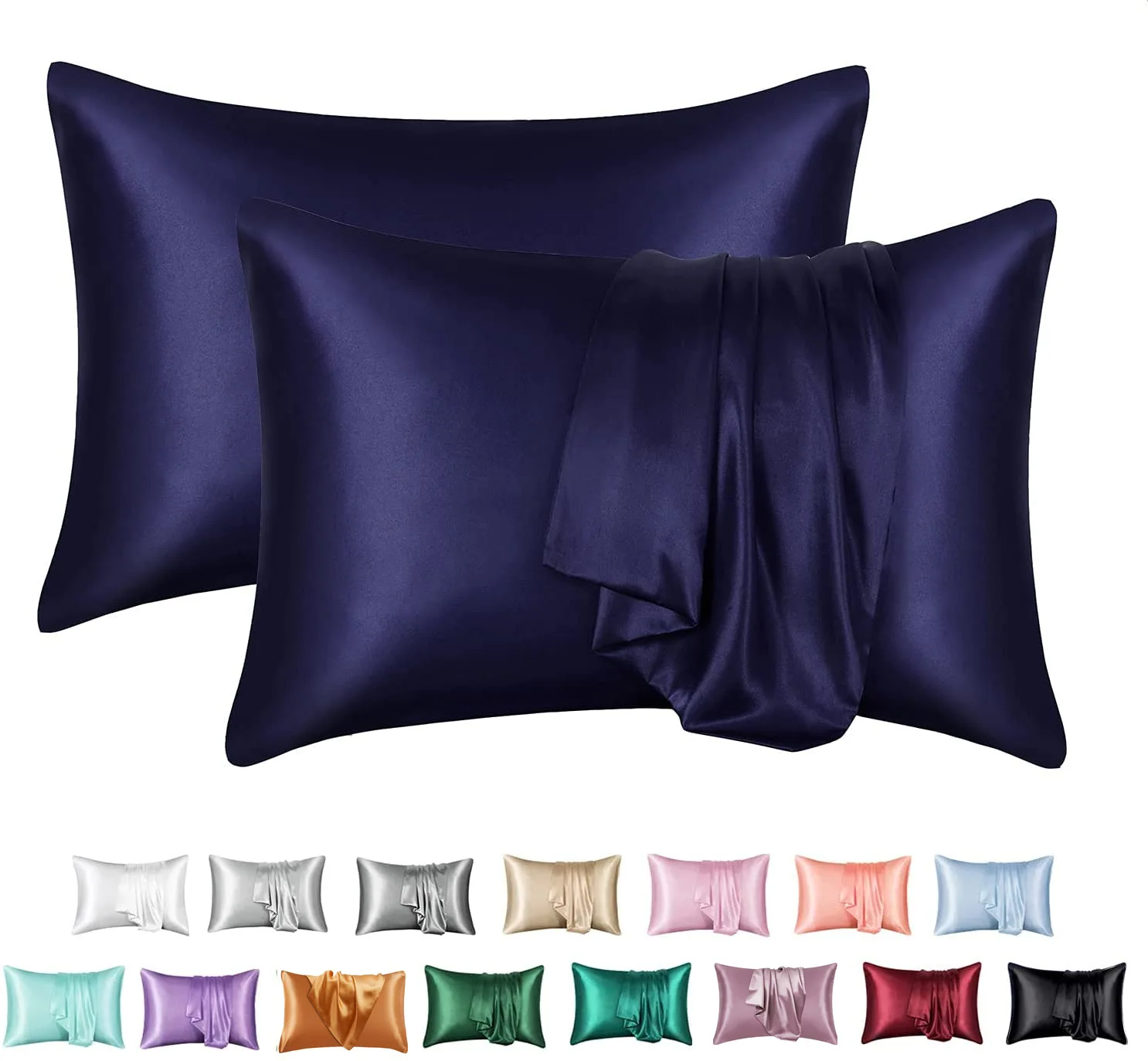 

Natural Mulberry Silk Pillow Case, 100% Real Silk, Protect Hair Skin Pillowcase, A Pair