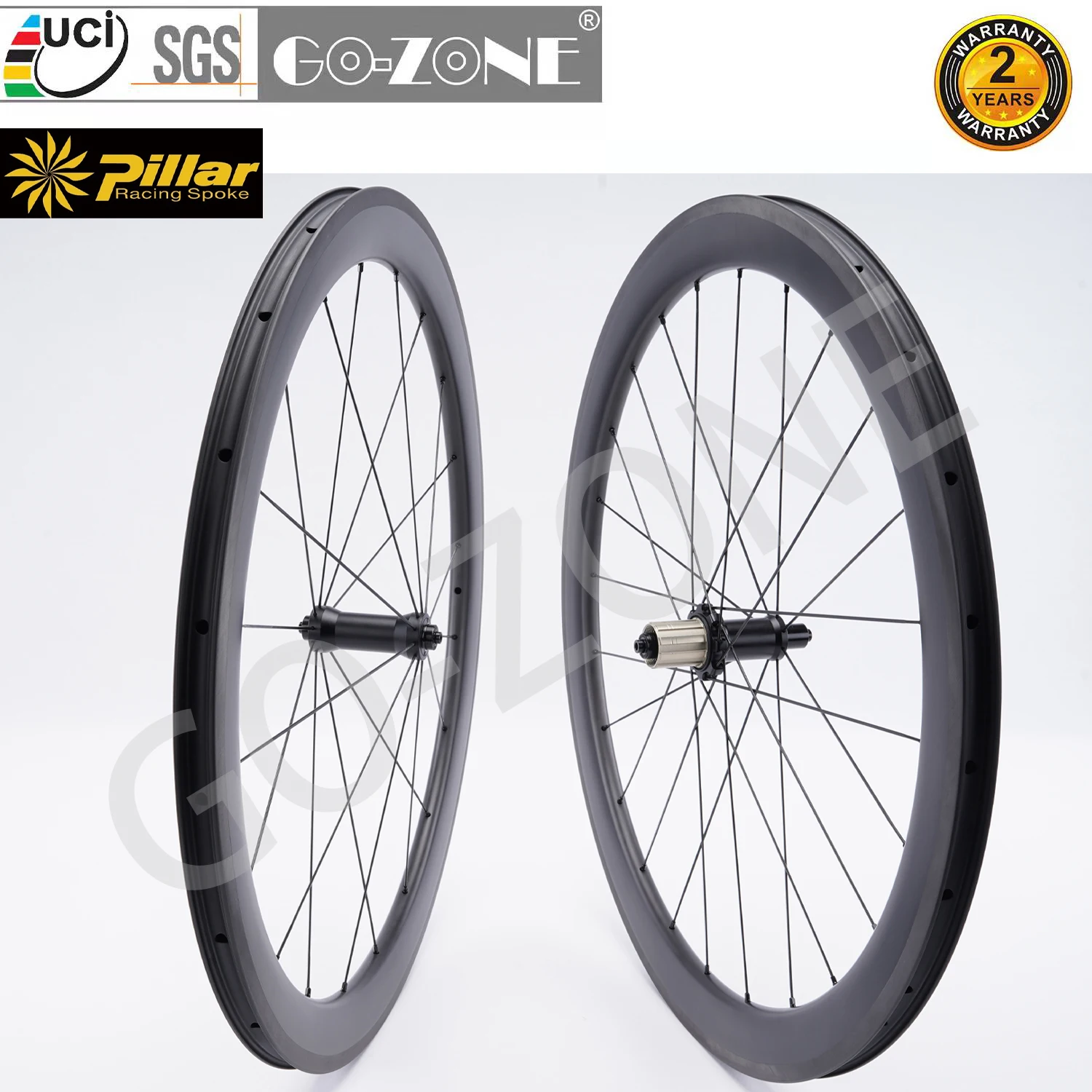 

700c Carbon Road Wheelset Rim Brake Straight Pull Gozone R290 Pillar 1423 UCI Approved Normal / Ceramic Bearings Bicycle Wheels
