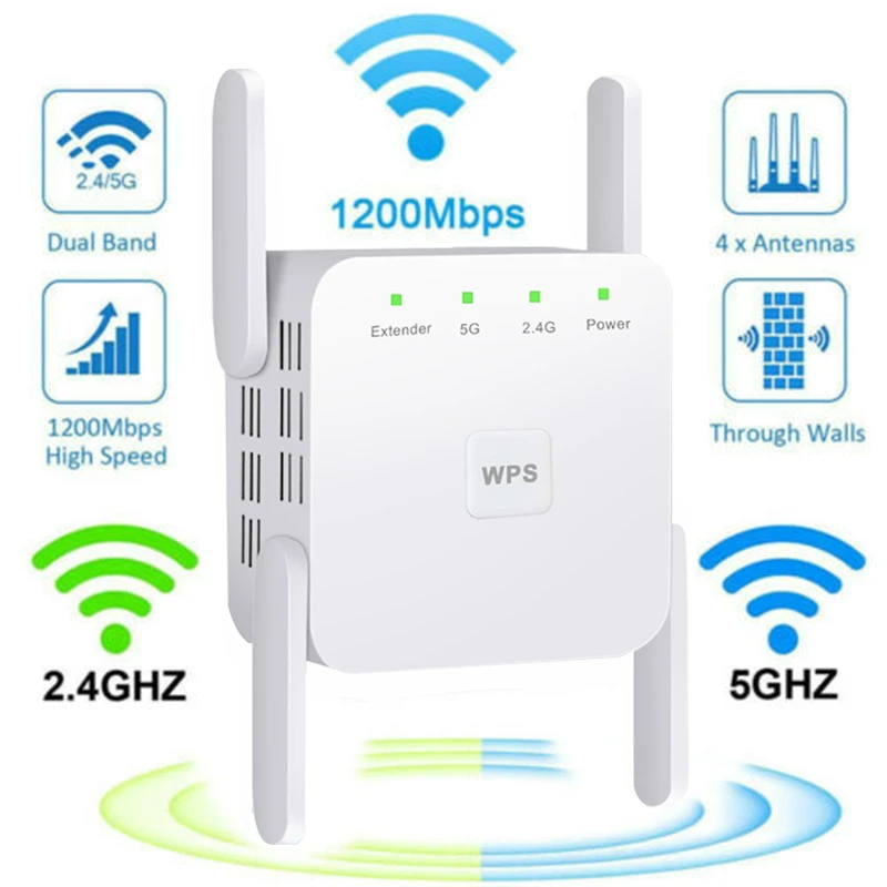 Fsu 5g Wifi Repetidor Wifi Amplificador Extensor Wifi Rede Wifi Impulsionador 1200mbps de Longa Distância sem Fio Internet Repetidor
