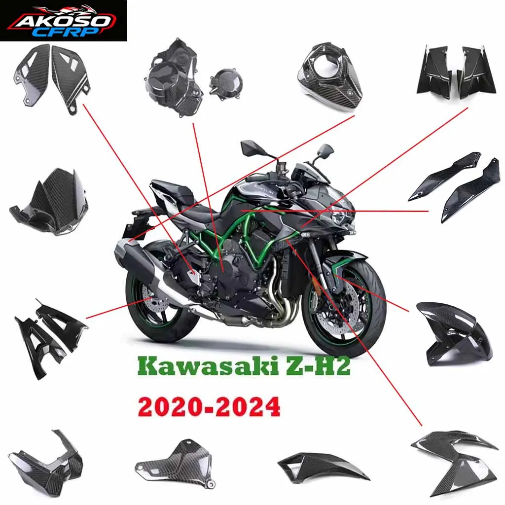 Motorcycle For Kawasaki Z-H2 2020-2024 100% Carbon Fiber
