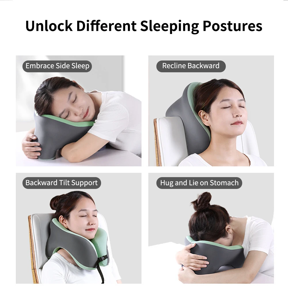 Travel Neck Pillow Memory Foam U-Shaped Pillow Neck Support Portable Sleep Pillows Face Cushion Massager Neck Guard