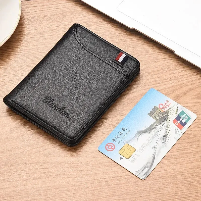 Mens Wallet Ultra Thin Men's Wallet Vertical Multi Card Holder Small Slim Wallets Driver's License Youth Mini Student Card Case Bag
