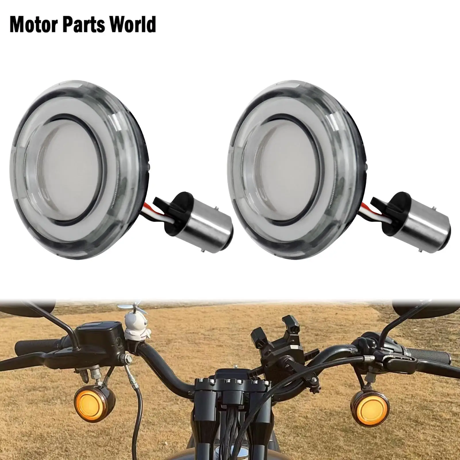 2xMotorcycle Bullet Style 1157 Turn Signal Conversions LED Panel Light For Harley Sportster XL883 Dyna Softail Touring Road King |