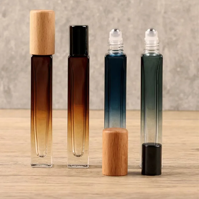 10ml Thick Glass Perfume Spray Bottle Sprayer Atomizer Travel Refillable Square Roll on Bottles Empty Essential oil bottle