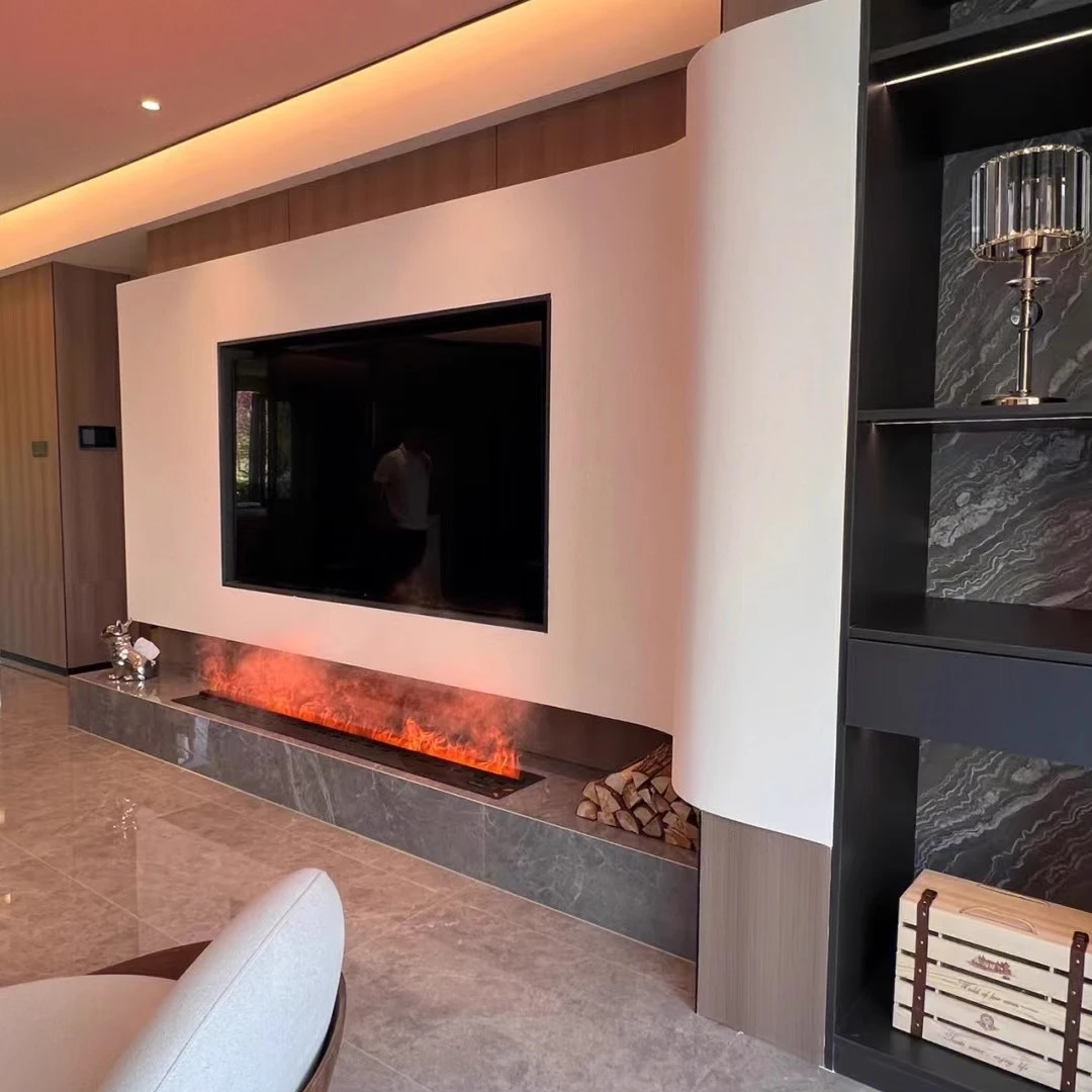 รับประกัน 5 ปีไอน้ําไฟไม่มีความร้อนไฟฟ้าเชิงเส้น 1200 มม. เตาผิงเครื่องทําความร้อนไอน้ํา 3 มิติ 1