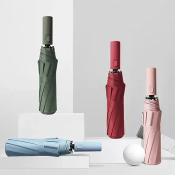 대형 여성용 자외선 차단 우산, 3 단 자동 접이식 파라솔, 웬즈 썬 언브렐라 파라과스