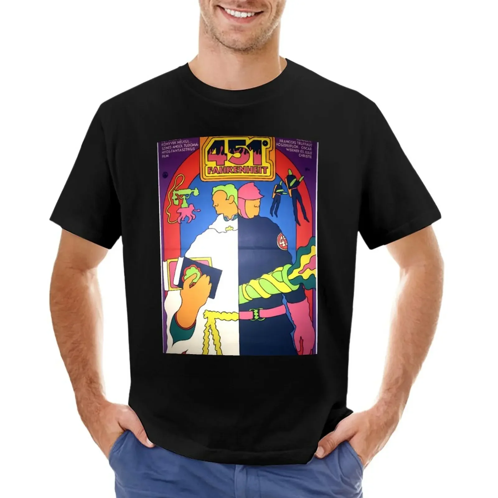 Fahrenheit 451 Fran?Ois Truffaut Vintage T-Shirt Ragazzi Animal Print Vestiti Estivi Uomo Magliette Grafiche