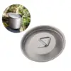 Ultralight Titanium Alloy Mug Lid Camping Water Cup Cover Foldable Handle 5