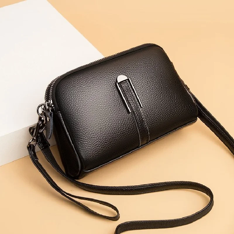 Black Leather Clutch Bag Small Leather Bag Leather Handbag 