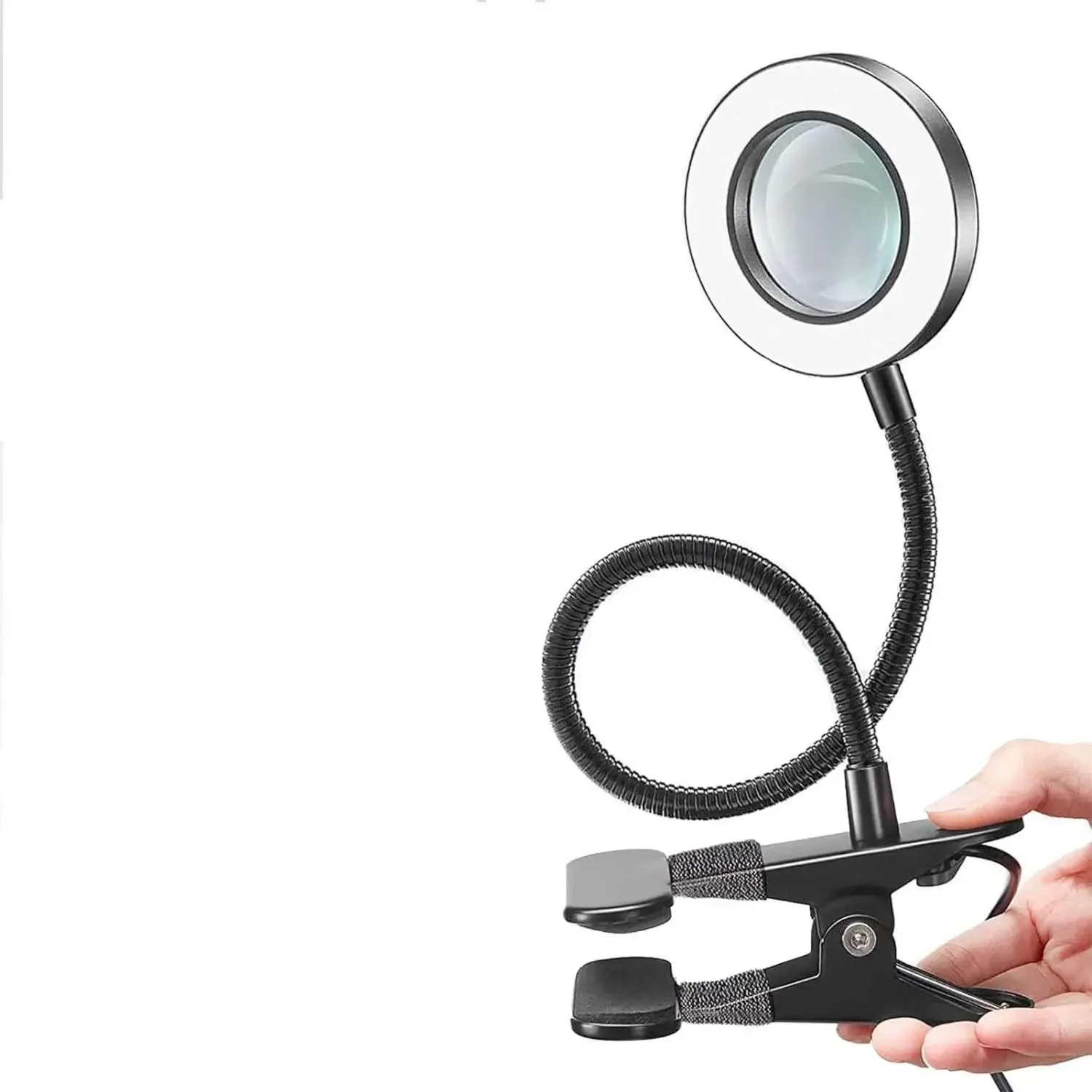 자수, 매니큐어, 속눈썹, 뷰티 살롱용 LED 조명이 있는 10배율 클립형 확대경