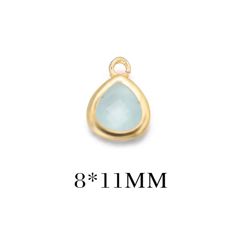 Colgantes de Encanto de Triángulo de Vidrio y Metal de Alta Calidad Accesorios de Joyería de Colorido Bronce Dorado Champán 4PCS 8x11MM 10x13MM - details 13