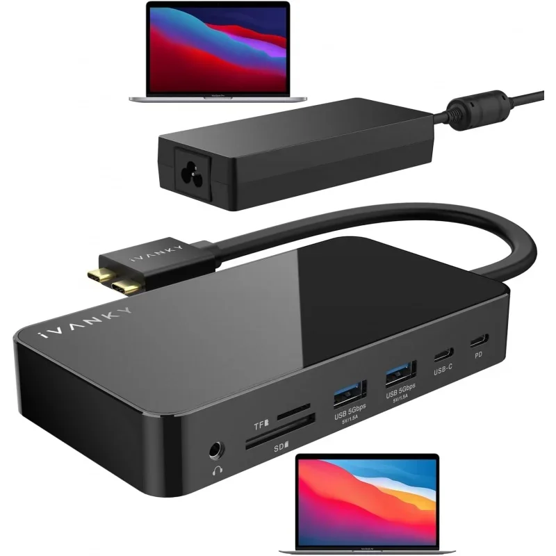 

iVANKY FusionDock 1 MacBook Pro Docking Station with 150W Power Adapter, 12-in-2 Dual 4K@60Hz Monitor Dock for MacBook M1/M2/M3