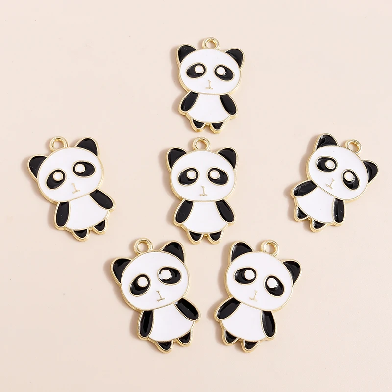 20 Stück 17 x 25 mm Cartoon-Tier-Charms, Emaille-Panda-Charms, Anhänger für Schmuckherstellung, Halsketten, Ohrringe, Armbänder, DIY-Handwerk, Geschenk