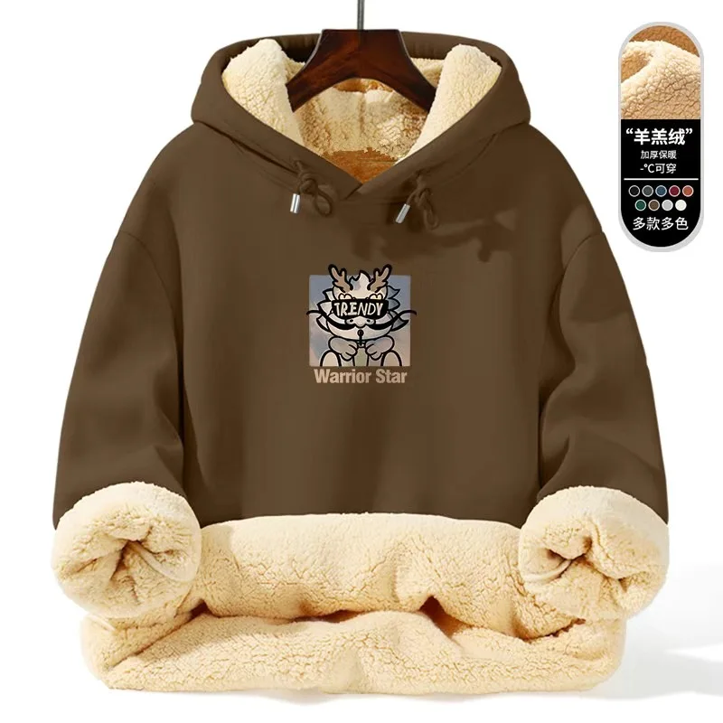 Warm Lamb Fur Hoodie - Men's Thick Hooded Coat 5XL | Loose Sports Sweatshirt