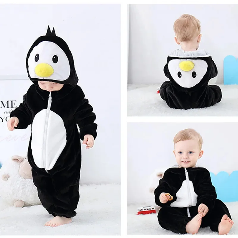 

Black Penguin Baby Onesie Kigurumi Pajamas Kids Animal Costumes for Unisex Baby