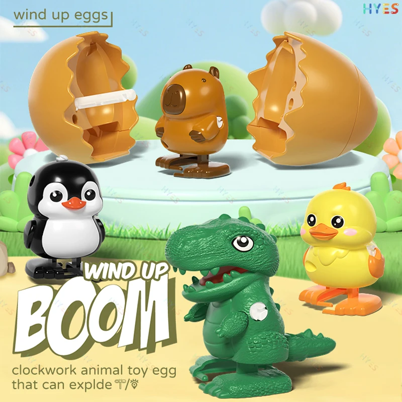 HYES – œuf rebondissant, bête mignonne, jouets à remonter, animaux adorables, incubateur d'œufs d'animaux, jouets amusants pour enfants, marche à couver, jouet à remonter, cadeaux