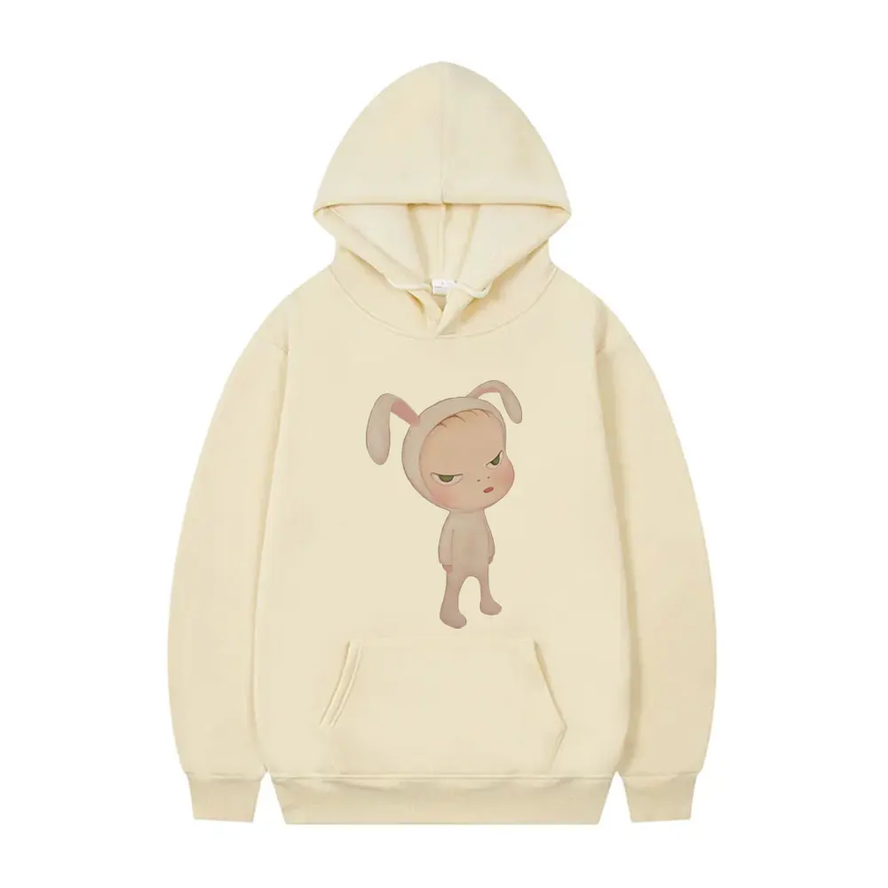 

Yoshitomo Nara Baby Bunny Costume Graphic Print Hoodie Men Women Funny Cartoon Oversized Sweatshirt Male Fleece Cotton Hoodies