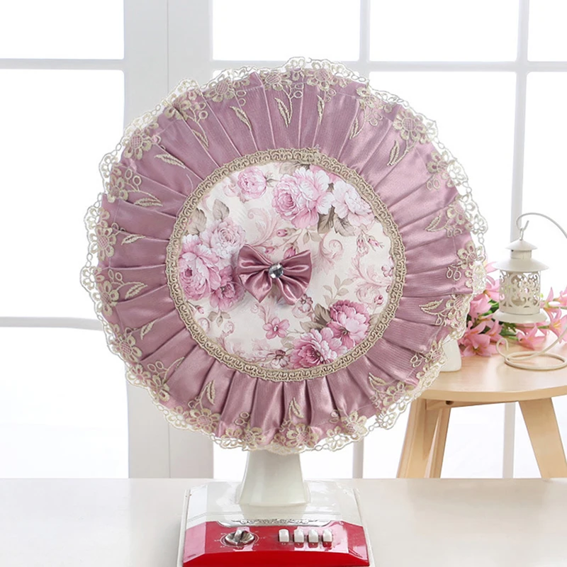 Creative Flower Pattern Electric Fan Dust Covers Protection Cover, Dust-proof European Lace Household Floor Fan Cover Kit