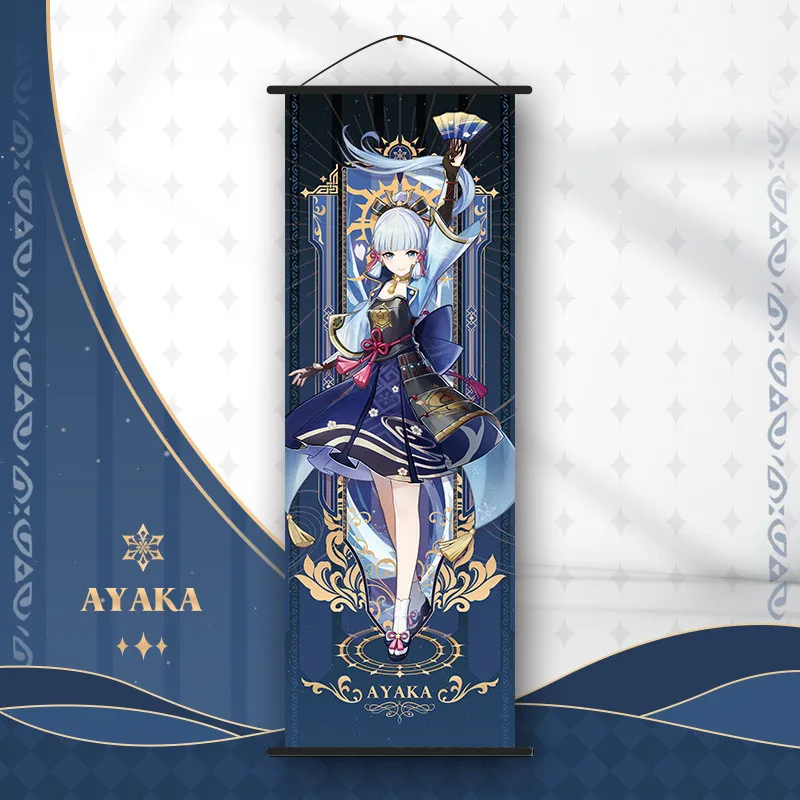 Genshin Impact Scroll Canvas Painting - Anime Wall Art Home Decor